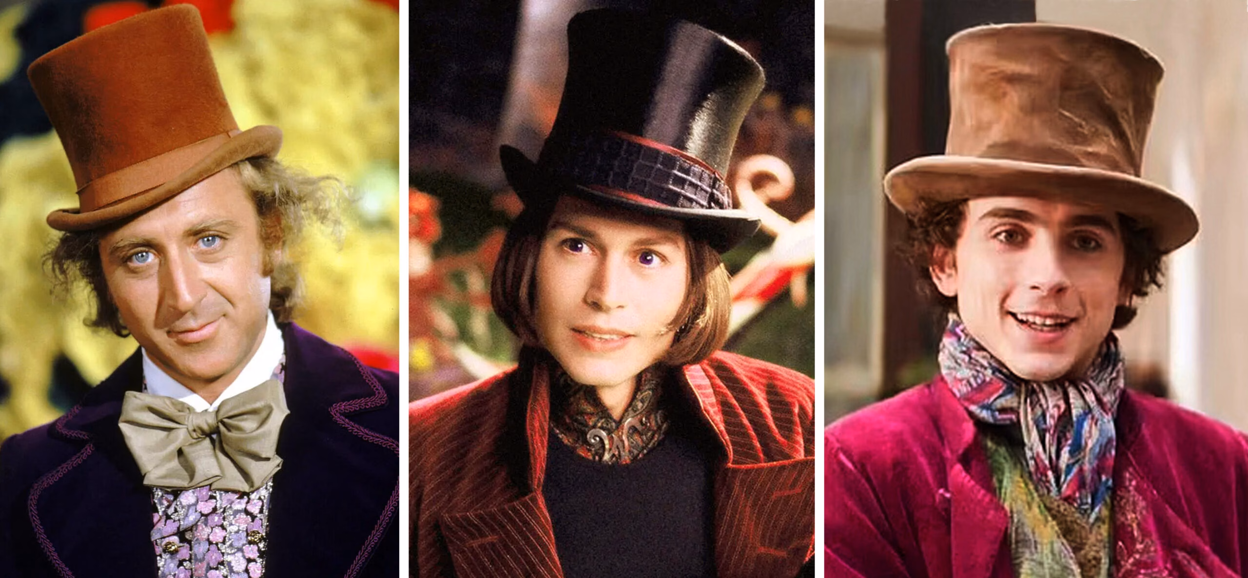 Wilder, Depp, Chalamet As Willy Wonka
